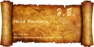 Heid Barbara névjegykártya
